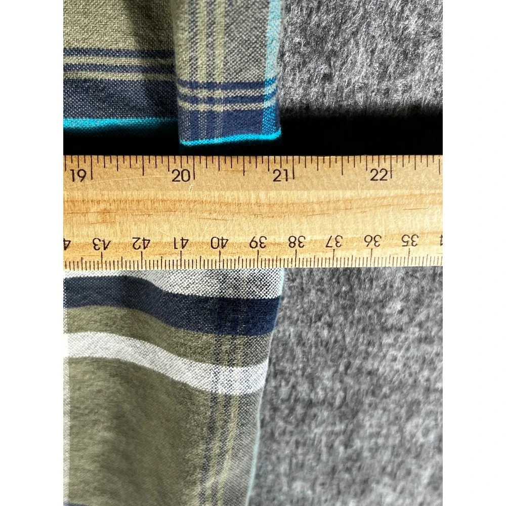 The North Face Men Large Blue Green Plaid Long Sleeve Button Down Shirt Heritage